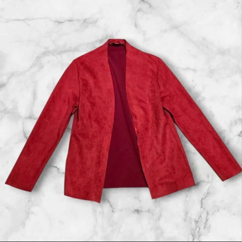 Zara Woman's Red Velvet Cardigan Size Small
